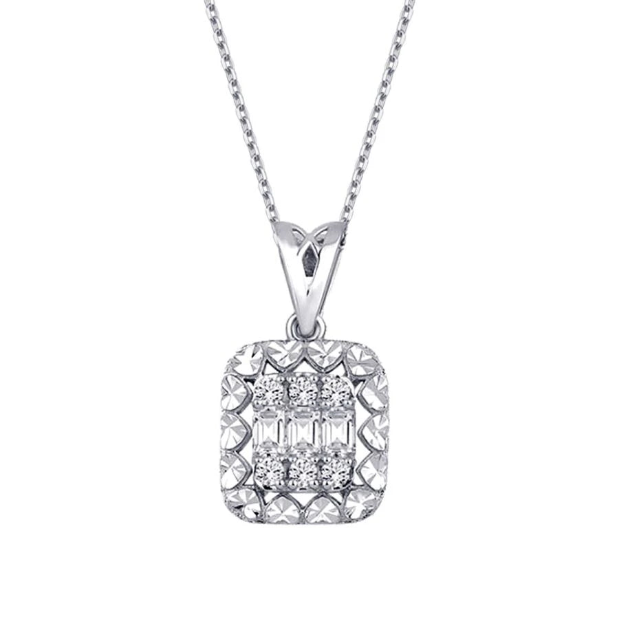 0.19 ct. Diamant Baguette Halskette