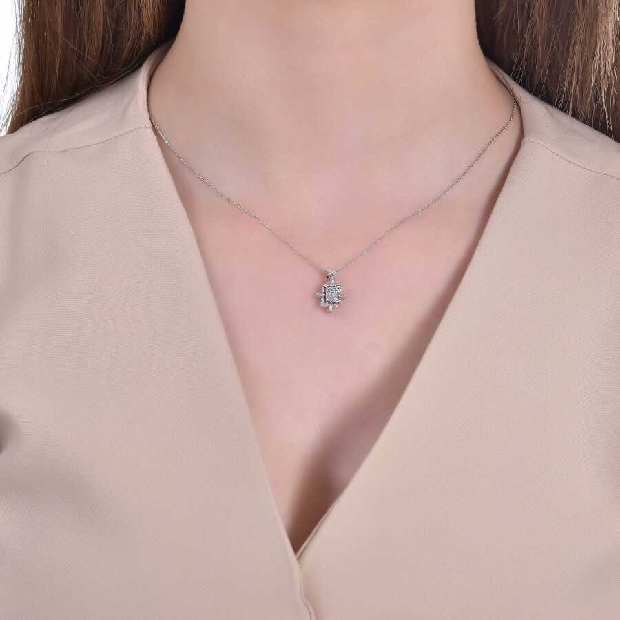0.26 ct. Diamant Baguette Trend Halskette
