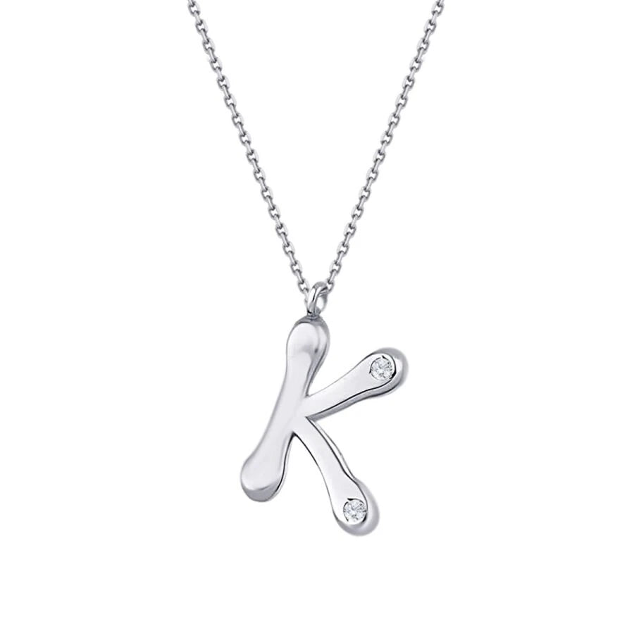 0.04 ct. Diamant K-Buchstabe Halskette