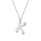 0.04 ct. Diamant K-Buchstabe Halskette
