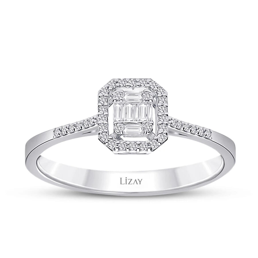 0.20 ct. Diamant Baguette Halb-Eternity Ring