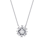 0.37 ct. Diamant Baguette Blumen Halskette