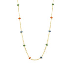 Gold Farbstein Ketten Halskette