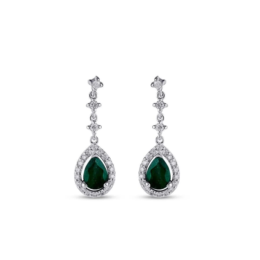 1.07 ct. Diamant Smaragd Ohrringe
