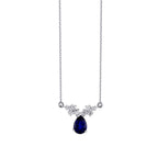 1.02 ct. Diamant Tropfen Saphir Halskette