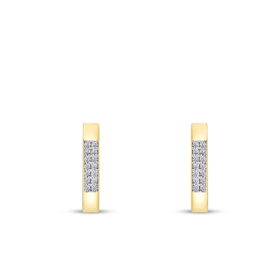 Gold Asymmetrische Ohrringe mit Stein