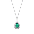 0.47 ct. Diamant Smaragd Tropfen Halskette