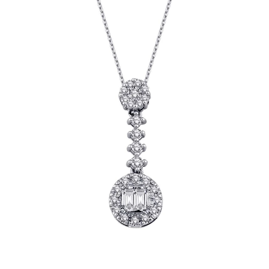 0.19 ct. Diamant Baguette Halskette