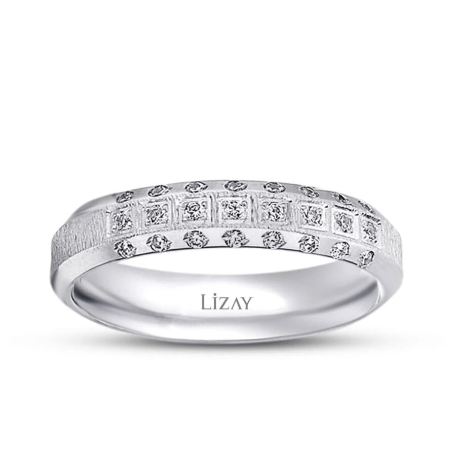 Klassischer Gold Pave Ehering