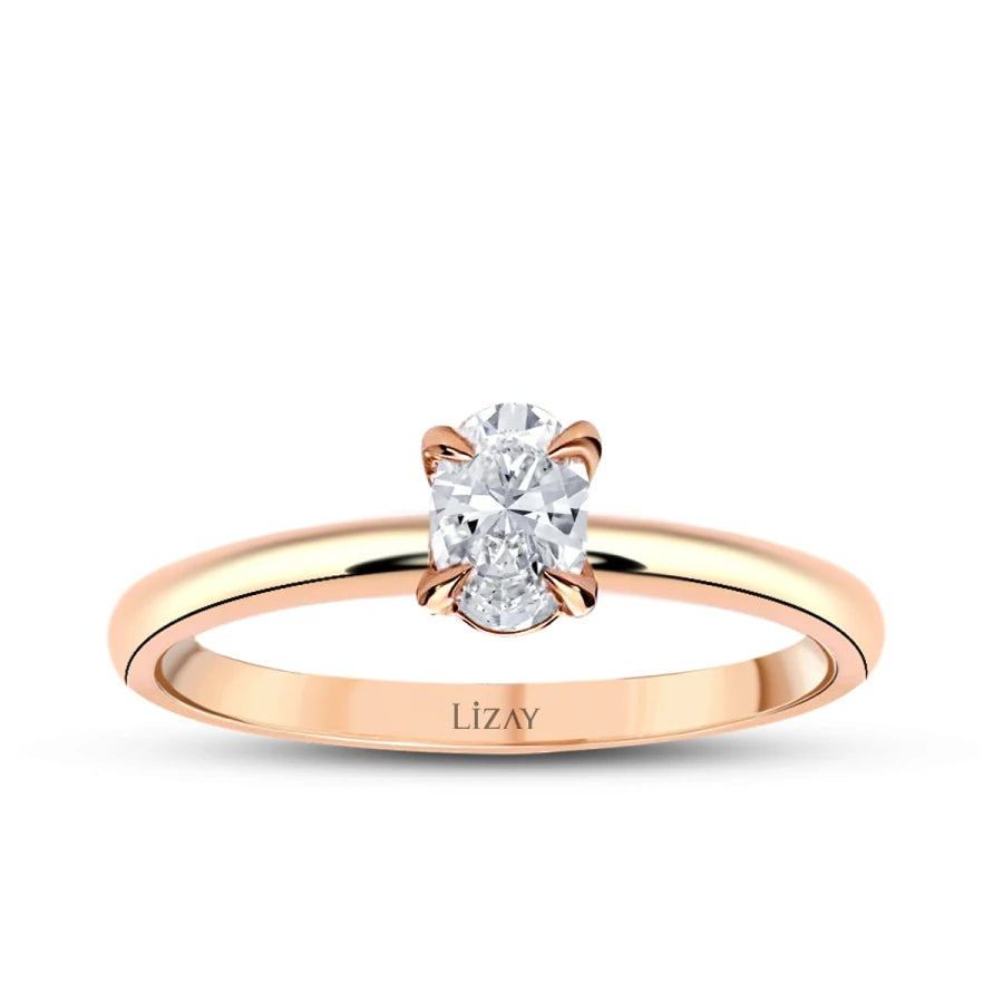 0.30 ct. Diamant Ovale Solitär Verlobungsring