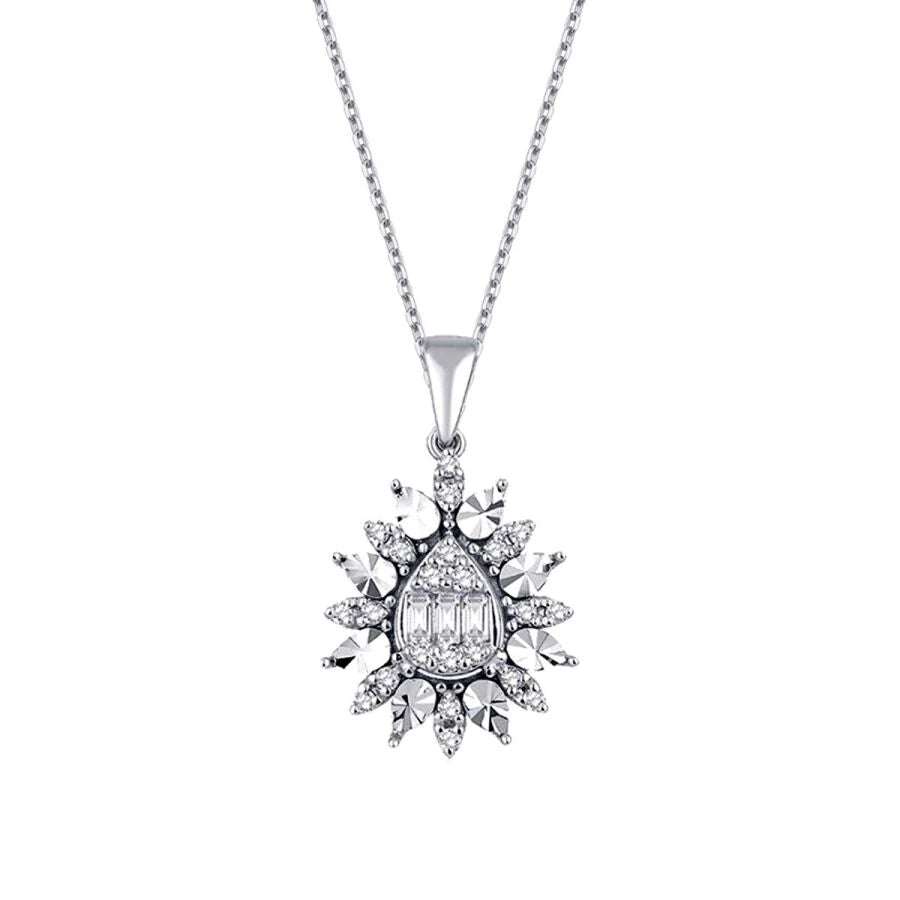 0.19 ct. Diamant Baguette Halskette