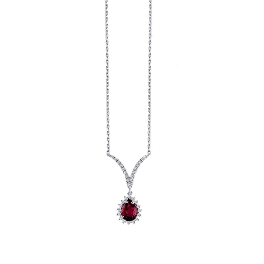 0.66 ct. Diamant Rubin Halskette