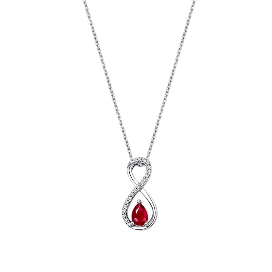 0.69 ct. Diamant Infinity Rubin Halskette