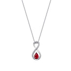 0.69 ct. Diamant Infinity Rubin Halskette