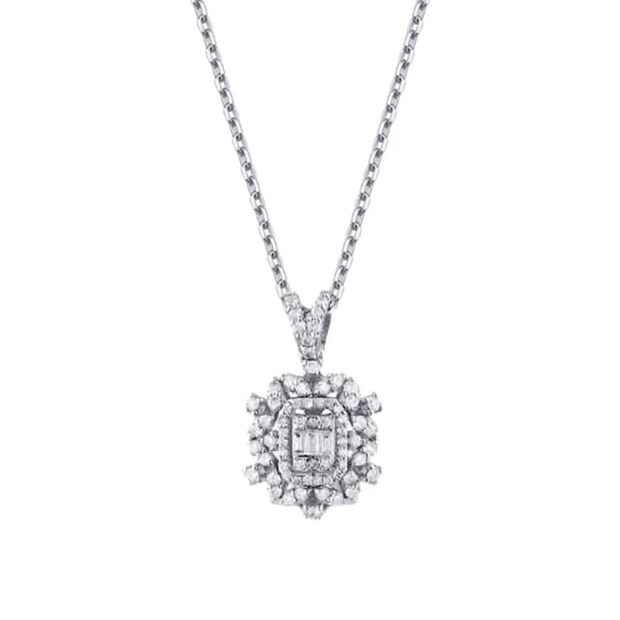 0.49 ct. Diamant Baguette Halskette