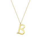 0.02 ct. Diamant B-Buchstabe Halskette
