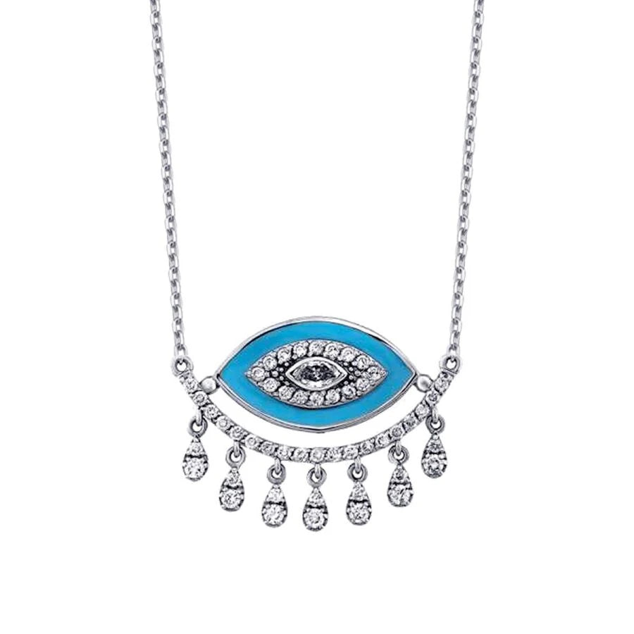 0.51 ct. Diamant Türkis-Auge Halskette