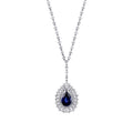 5.24 ct. Diamant Tropfen Saphir Halskette
