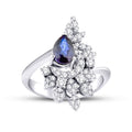 1.28 ct. Diamant Tropfen Saphir Ring