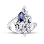 1.28 ct. Diamant Tropfen Saphir Ring