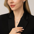 0.59 ct. Diamant Blauer Topas Halskette