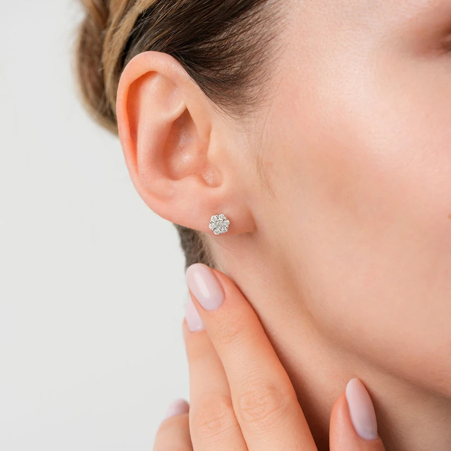 0.43 ct. Diamant Stein Rund Ohrringe