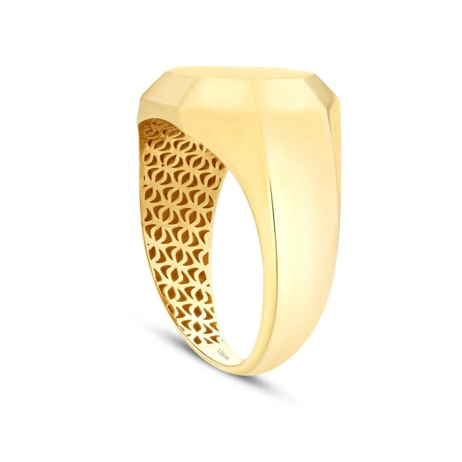 Gold Hexagonform Herren Ring