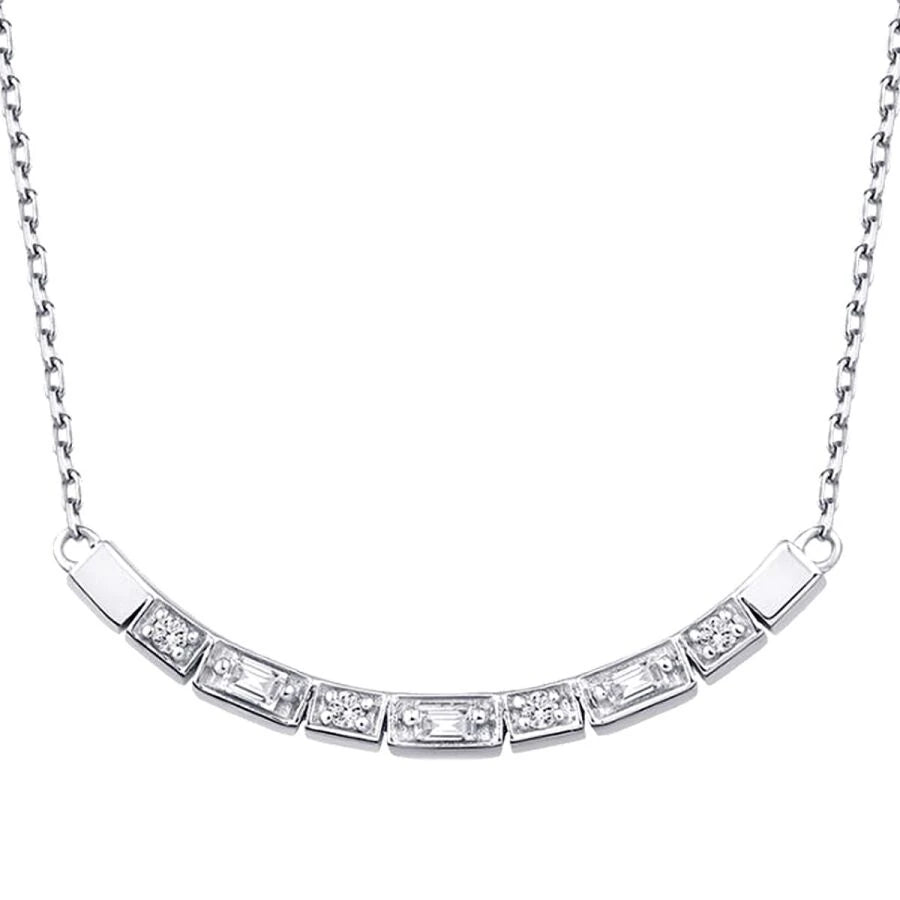 0.16 ct. Diamant Baguette Stein Halskette