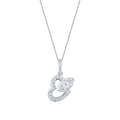 0.22 ct. Diamant Baguette Herz Halskette