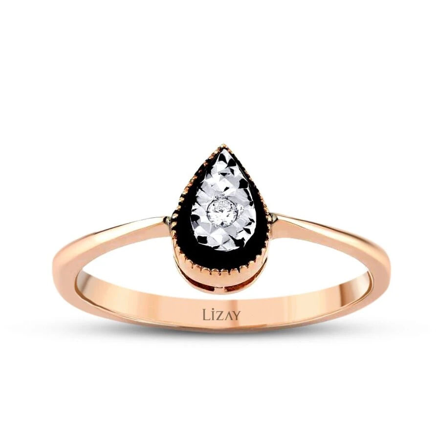 0.02 ct. Diamant Tropfen Trend Ring