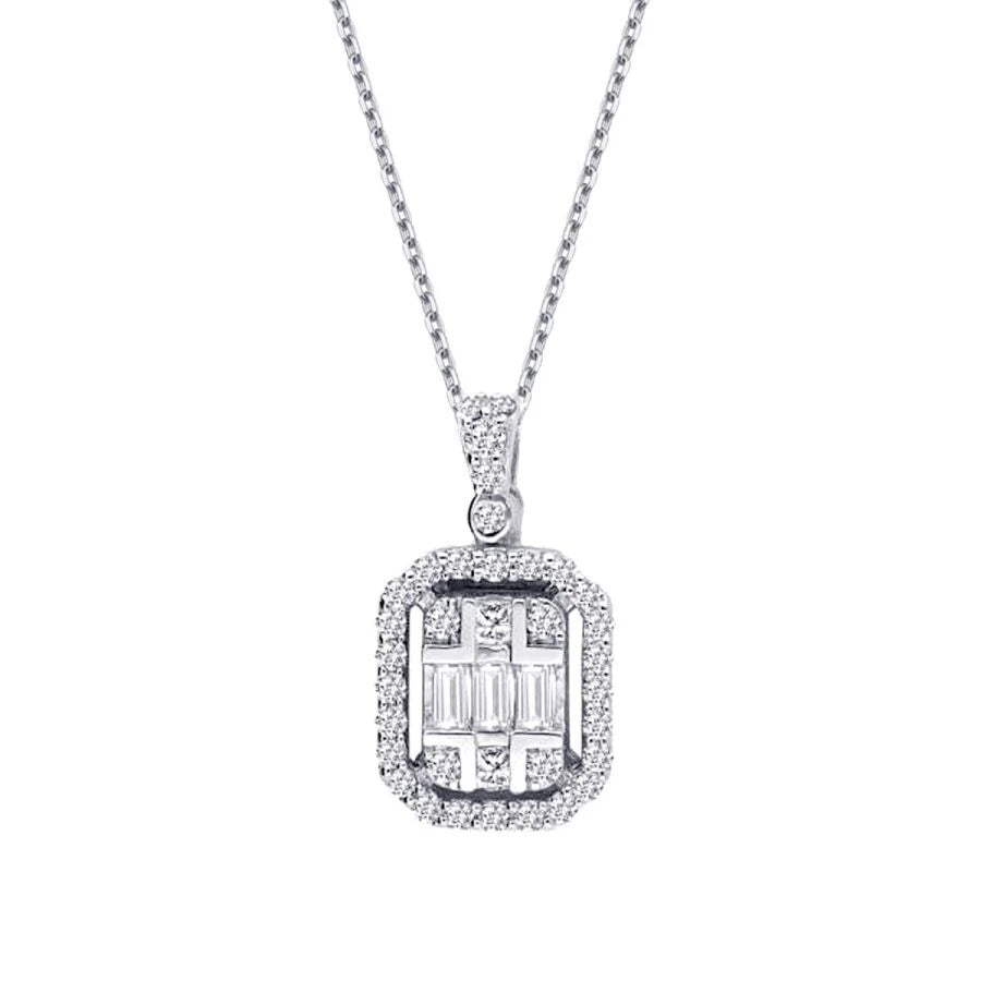 0.36 ct. Diamant Baguette Halskette