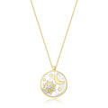 Gold Sonne Mond Trend Halskette