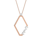 0.15 ct. Diamant Rautenförmige Baguette Halskette