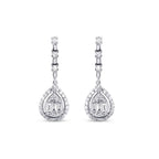 0.37 ct. Diamant Baguette Tropfen Ohrringe