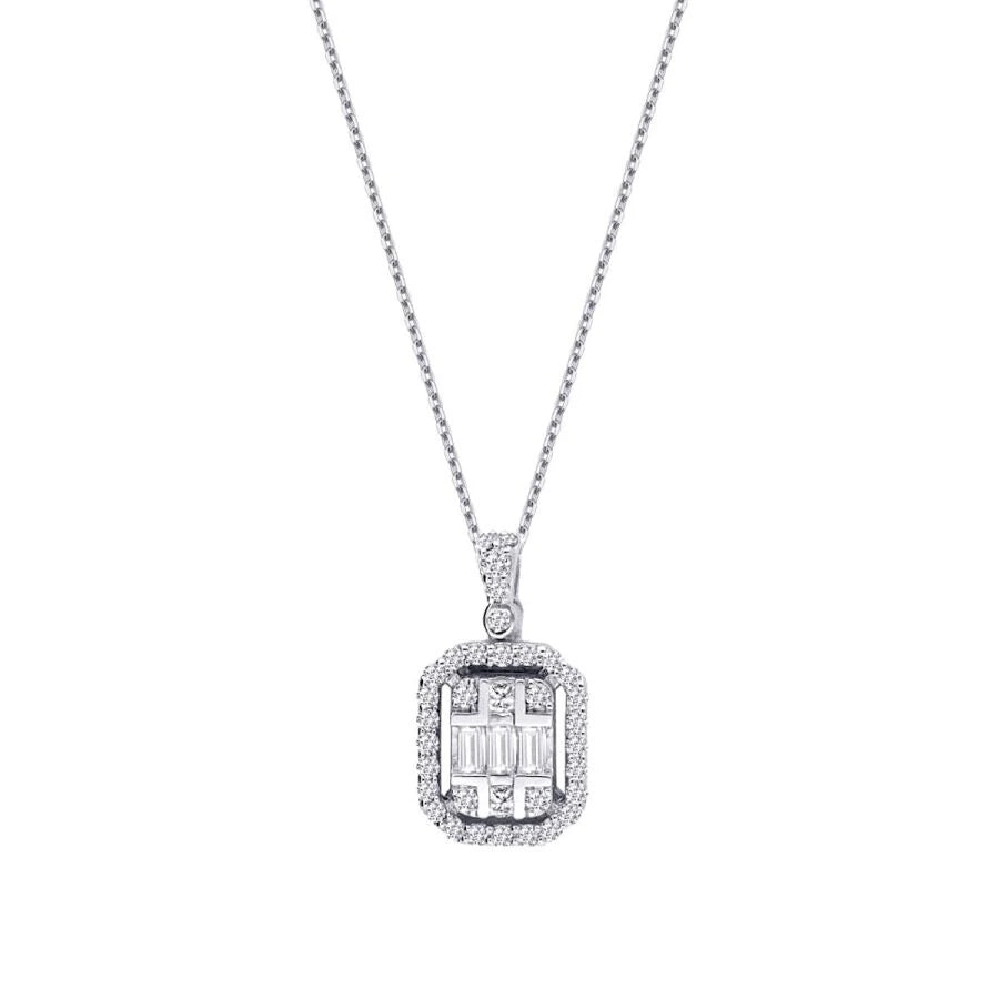 0.36 ct. Diamant Baguette Halskette