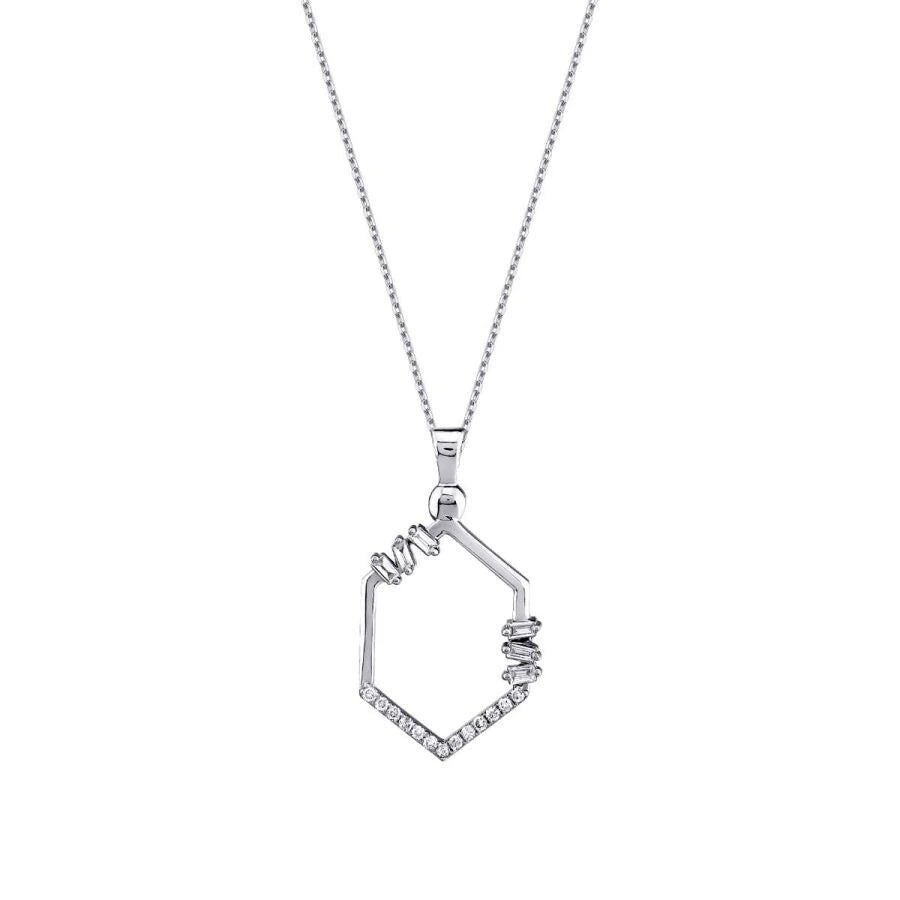 0.31 ct. Diamant Baguette Halskette