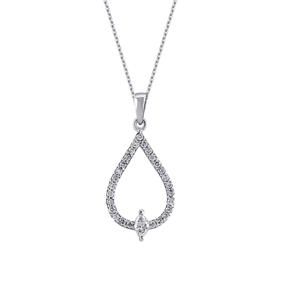 0.23 ct. Diamant Tropfen Halskette