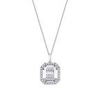 0.14 ct. Diamant Baguette Halskette
