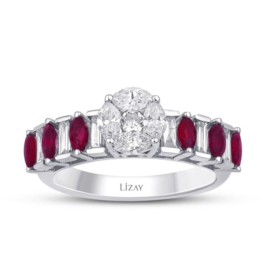 1.34 ct. Diamant Rubin Ring