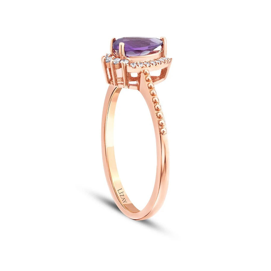 0.56 ct. Diamant Amethyst Ring