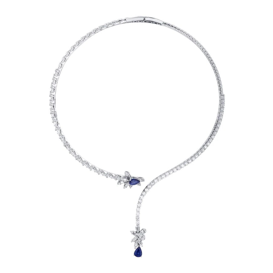 9.71 ct. Diamant Saphir Halskette