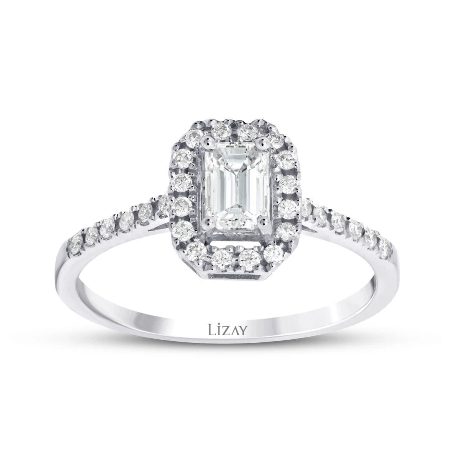 0.69 ct. Diamant Smaragd Ring