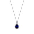 0.73 ct. Diamant Tropfen Saphir Halskette