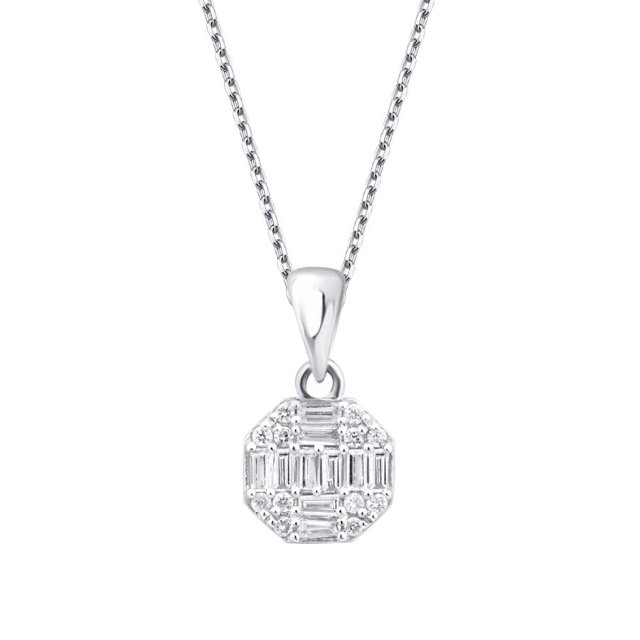 0.21 ct. Diamant Baguette Rund Halskette