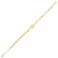 Gold Armband mit Kleeblatt und Stein