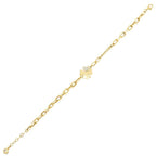 Gold Armband mit Kleeblatt und Stein