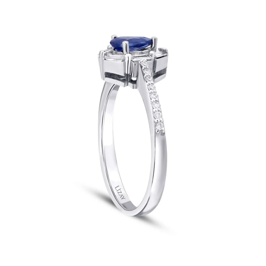 0.66 ct. Diamant Saphir Ring