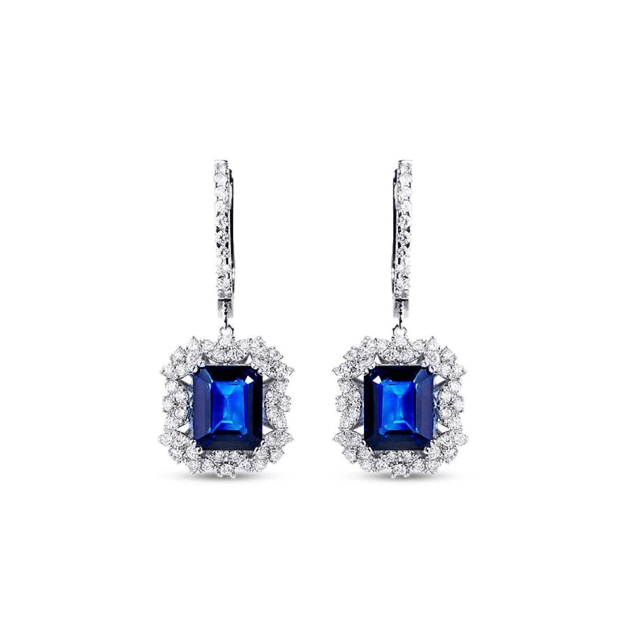 7.02 ct. Diamant Saphir Ohrringe
