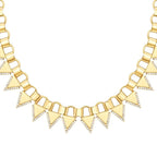Gold Collier Halskette mit Stein in Dreiecksform