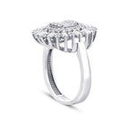 Gold Halo Ring mit Baguette-Steinen